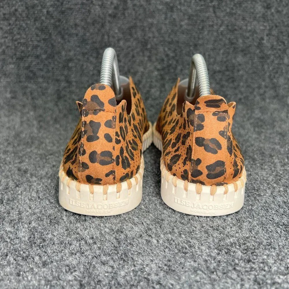 Ilse Jacobsen Shoes Womens 11 Brown Cheetah Print Slip On Comfort Casual Sneaker